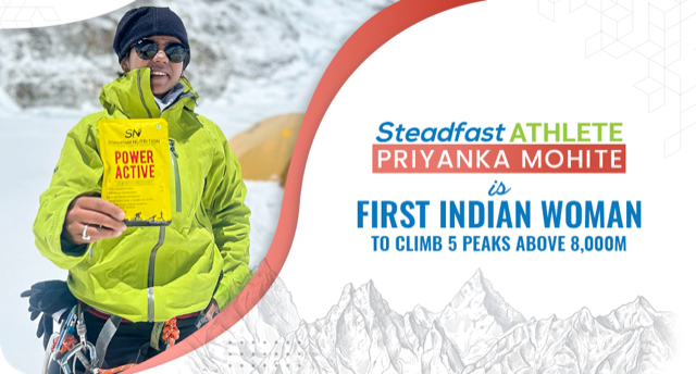 STEADFAST ATHLETE PRIYANKA MOHITE MAKES THE COUNTRY PROUD, BECOMES FIRST INDIAN WOMAN TO SCALE 5 PEAKS ABOVE 8,000 M