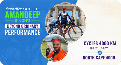 STEADFAST ATHLETE AMANDEEP SINGH’S BEYOND ORDINARY PERFORMANCE, CYCLES 4000 KM IN 21 DAYS