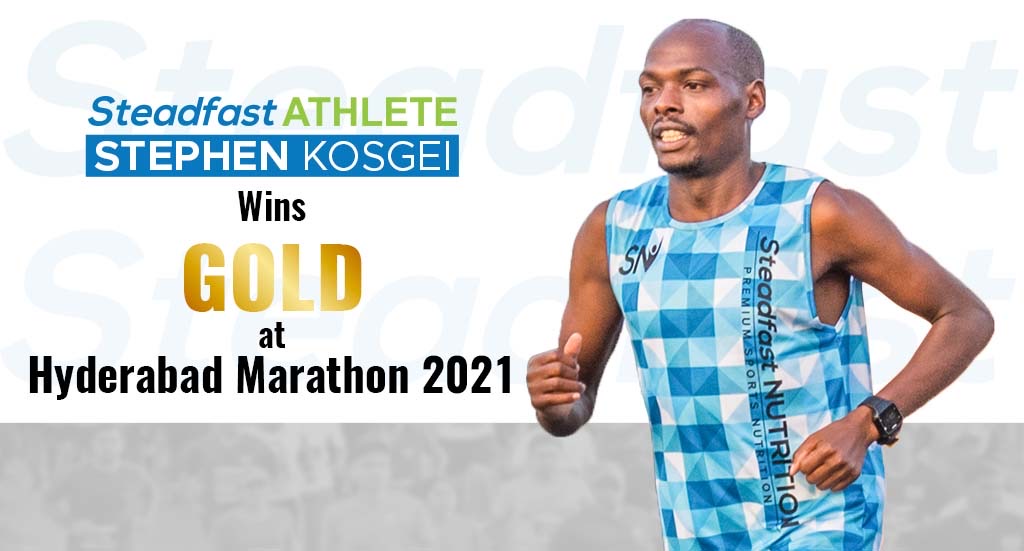 STEADFAST ATHLETE STEPHEN KOSGEI WINS GOLD AT HYDERABAD MARATHON