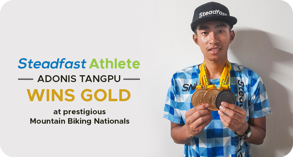 STEADFAST ATHLETE ADONIS TANGPU, CYCLING’S RISING STAR, BAGS 2 GOLDS AT PRESTIGIOUS MOUNTAIN BIKING NATIONALS