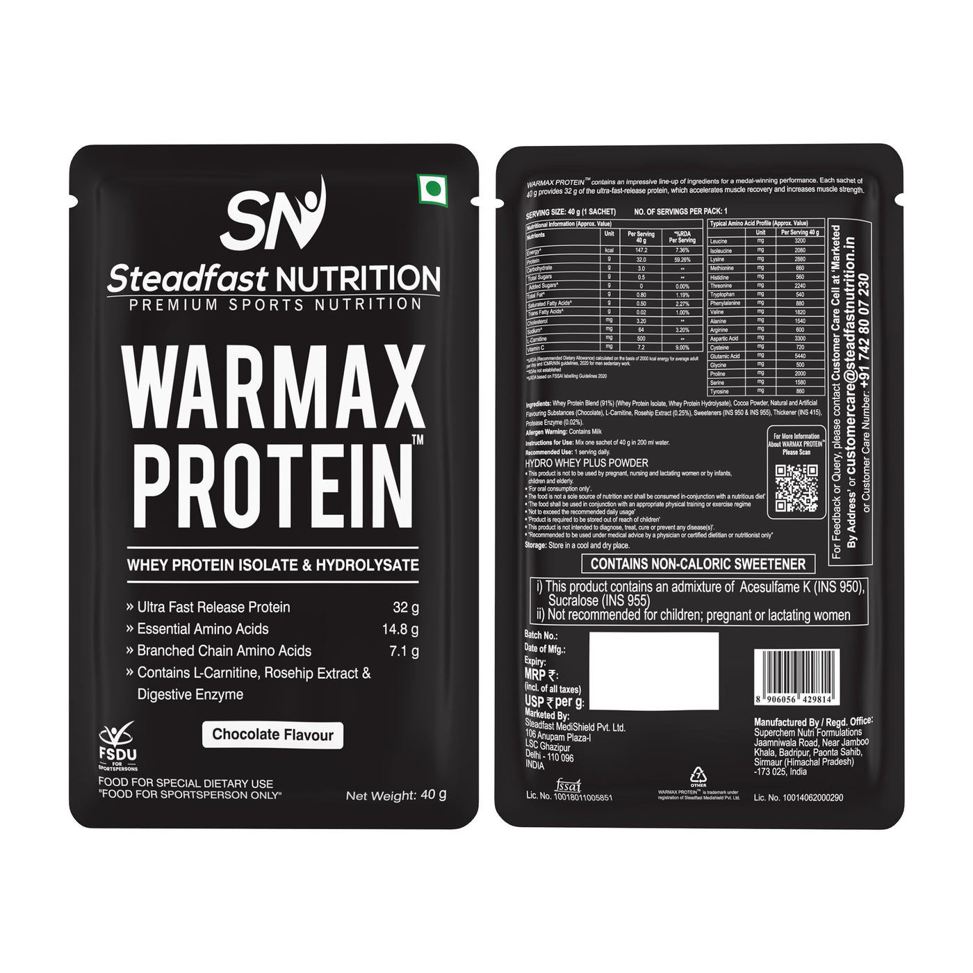 Warmax Front and Back Sachets
