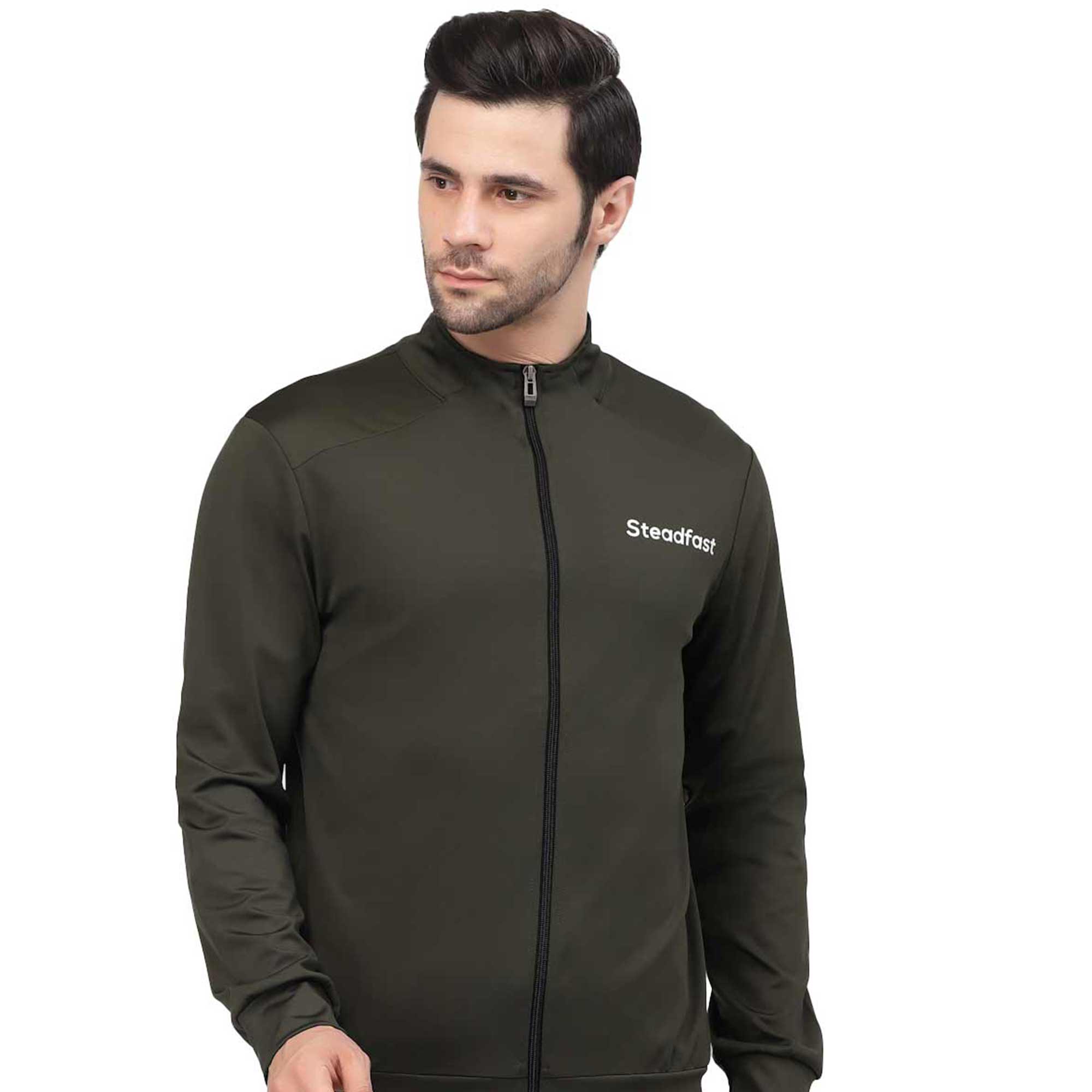 Steadfast Olive Jacket | Full Zipper Jacket | Stretchable Jacket ...