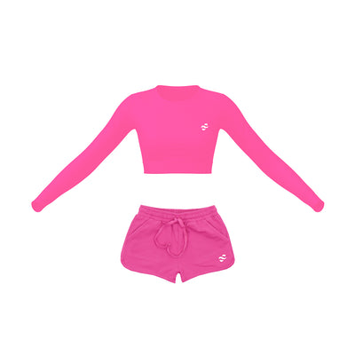 FULL SLEEVES  CROP TOP & SHORTS