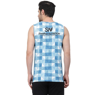 Complex Blue Sleeveless Vest