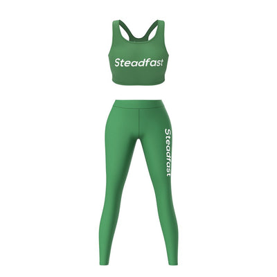 Steadfast Light Green Crop Top Leggings Set