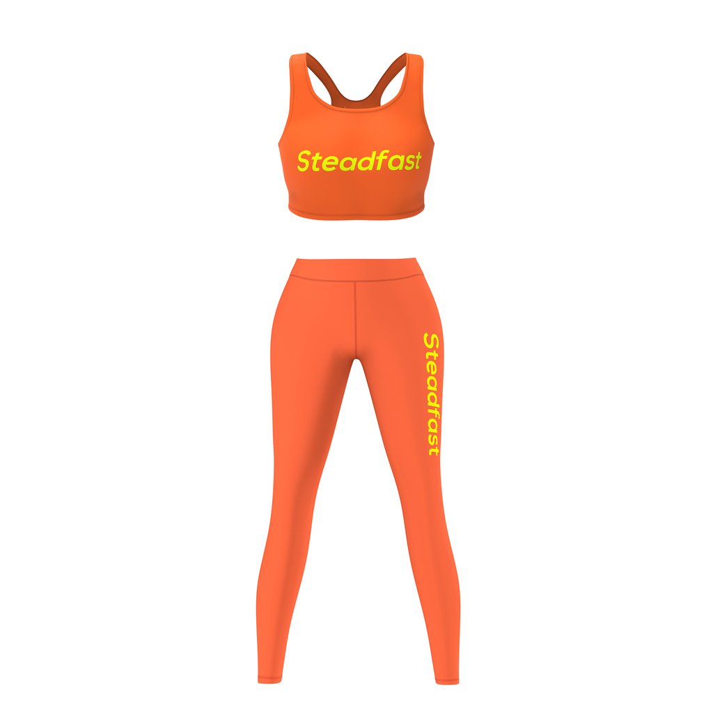 Steadfast Orange Crop Top Leggings Set