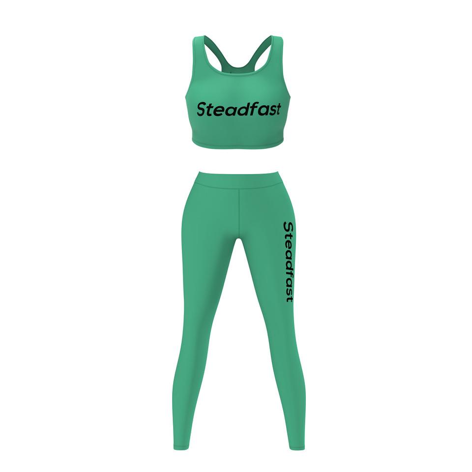 Steadfast Sea Green Crop Top Leggings Set