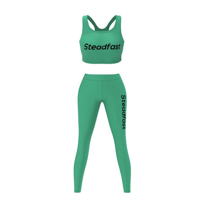 Steadfast Sea Green Crop Top Leggings Set